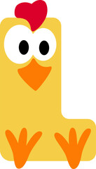 Chick Letter Vector Element Alphabet N