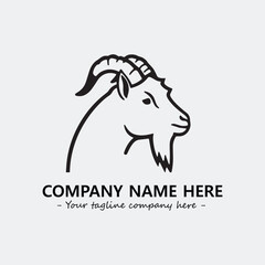 Head of goat illustration black and white for logo company vector image
