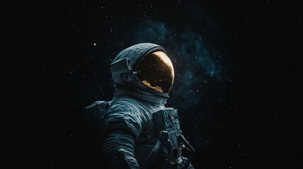 Astronaute flottant dans le vide cosmique