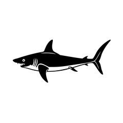 mako shark icon, mako shark line art - simple line art of mako shark, perfect for mako shark logos and icons