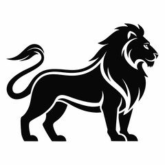 The lion outline vector and illustration line art design on a white background	