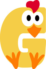 Chick Letter Vector Element Alphabet I