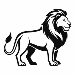 The lion outline vector and illustration line art design on a white background	