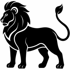 The lion outline vector and illustration line art design on a white background	