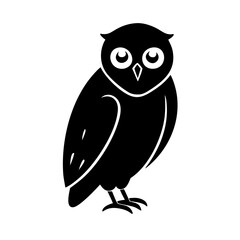 owl icon, owl line art - simple line art of owl, perfect for owl logos and icons