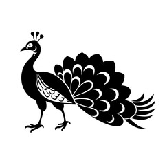 peacock icon, peacock line art - simple line art of peacock, perfect for peacock logos and icons