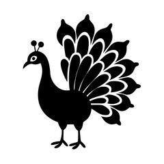 peacock icon, peacock line art - simple line art of peacock, perfect for peacock logos and icons