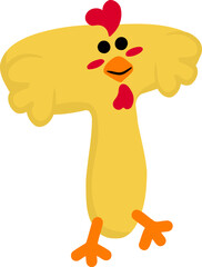 Chicken Letter Vector Element Alphabet R