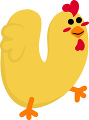 Chicken Letter Vector Element Alphabet S