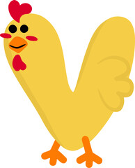Chicken Letter Vector Element Alphabet T