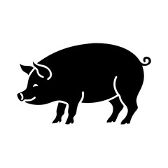 pig icon, pig line art - simple line art of pig, perfect for pig logos and icons