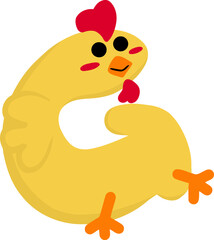Chicken Letter Vector Element Alphabet E