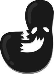 Ghost Letter Vector Element Alphabet J