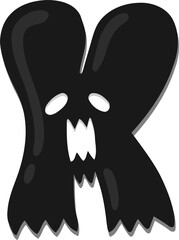 Ghost Letter Vector Element Alphabet K
