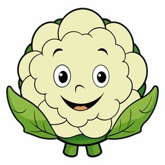 Fresh Cauliflower on White Background: Healthy and Natural Vegetables