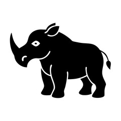 rhino icon, rhino line art - simple line art of rhino, perfect for rhino logos and icons