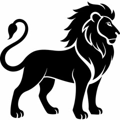 The lion outline vector and illustration line art design on a white background	