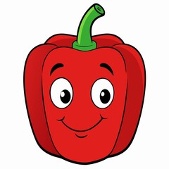 Bell Pepper on White Background: Fresh and Vibrant Vegetable Photography