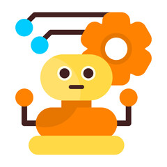 Intelligent AI Assistant Flat Icon