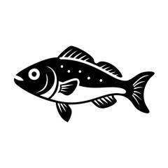 sea bass icon, sea bass line art - simple line art of sea bass, perfect for sea bass logos and icons