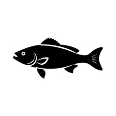sea bass icon, sea bass line art - simple line art of sea bass, perfect for sea bass logos and icons