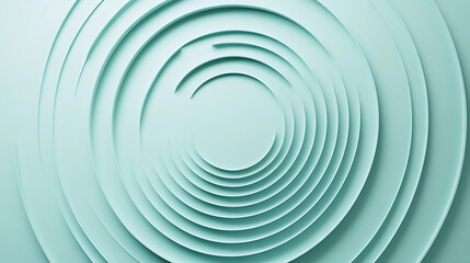 Obraz premium Delicate concentric blocks on a soft pastel mint surface, Geometric shapes expanding symmetrically with central space, Block-expansion minimalist style
