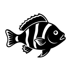 sheepshead icon, sheepshead line art - simple line art of sheepshead, perfect for sheepshead logos and icons