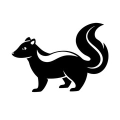 skunk icon, skunk line art - simple line art of skunk, perfect for skunk logos and icons