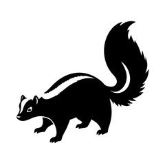 skunk icon, skunk line art - simple line art of skunk, perfect for skunk logos and icons