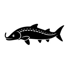 sturgeon icon, sturgeon line art - simple line art of sturgeon, perfect for sturgeon logos and icons