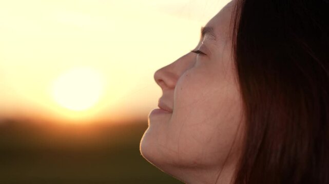 people happiness dream face girl looking sky, pray believe god, relax nature pleasure, look sky joyful girl, faith good good, girl waiting miracle hoping best, face person outdoors, happiness dream