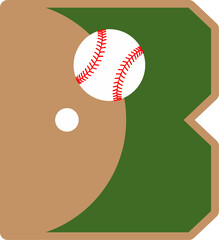 Baseball Court Field Letter Vector Element Alphabet B
