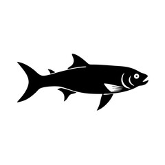 tarpon icon, tarpon line art - simple line art of tarpon, perfect for tarpon logos and icons