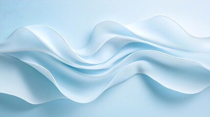 Fototapeta premium Delicate concentric waves on a soft pastel blue surface, Fluid flowing shapes expanding symmetrically with central space, Wave-expansion minimalist style