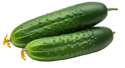 Isolated Two Fresh Cucumbers
