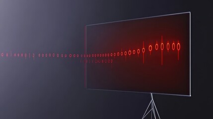 Obraz premium Abstract visualization of digital data flow on a modern screen in a dark setting