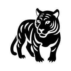 tiger icon, tiger line art - simple line art of tiger, perfect for tiger logos and icons