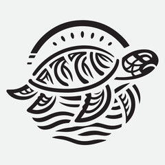 Turtle logo design template