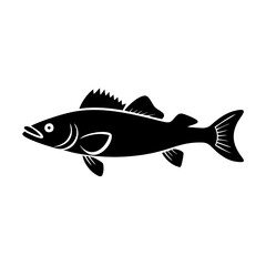 walleye icon, walleye line art - simple line art of walleye, perfect for walleye logos and icons