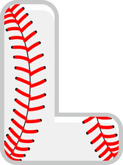 Baseball Letter Vector Element Alphabet L
