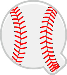 Baseball Letter Vector Element Alphabet Q