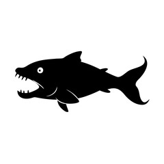 wolf fish icon, wolf fish line art - simple line art of wolf fish, perfect for wolf fish logos and icons