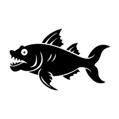wolf fish icon, wolf fish line art - simple line art of wolf fish, perfect for wolf fish logos and icons