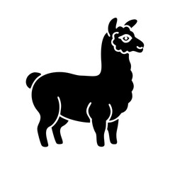 alpaca icon, alpaca line art - simple line art of alpaca, perfect for alpaca logos and icons