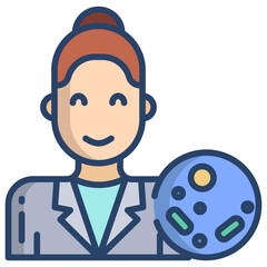 Linear color Woman Microbiology icon