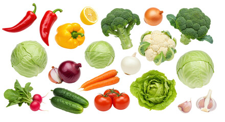 Isolated Fresh Vegetable Assortment