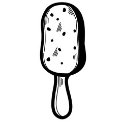Ice cream chocolate cartoon line art