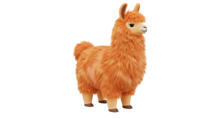Isolated Plush Llama Toy
