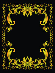 Elegant Frame Ornament in Gold for Invitations