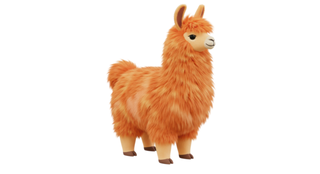 Isolated Plush Llama Toy